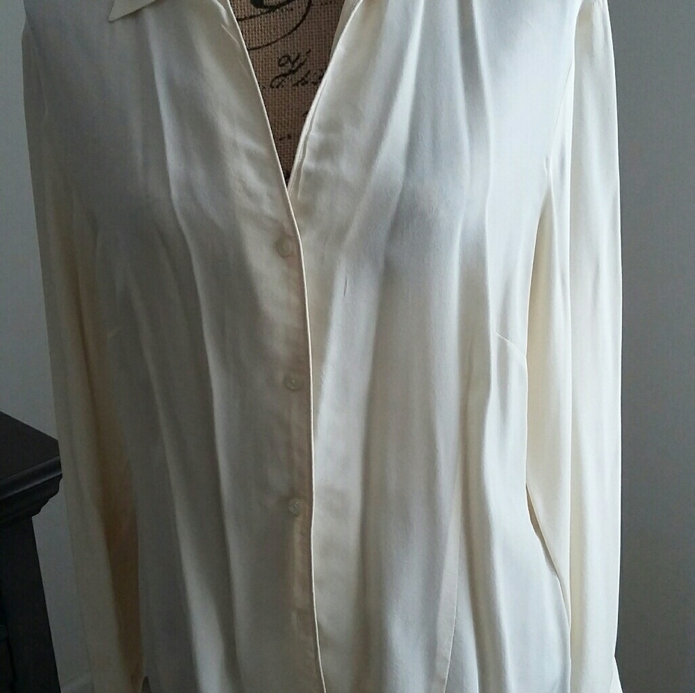 Cream, 100% silk blouse